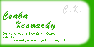 csaba kesmarky business card