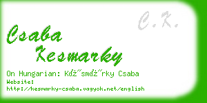 csaba kesmarky business card